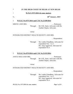 * IN THE HIGH COURT OF DELHI AT NEW DELHI + W.P.(C) 9371