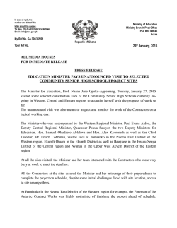 Press Release - Ministry of Education