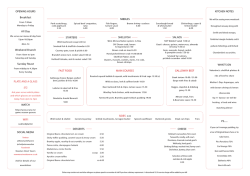 Day Menu - Newman Street Tavern