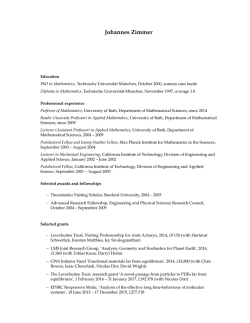 Johannes Zimmer - Department of Mathematical Sciences