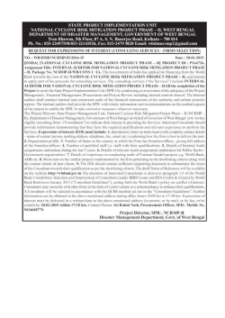 Package No. NCRMP-II/WB/CONS 1/IA