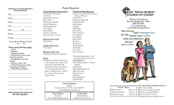 Prayer Requests - East Tenth Street Church of Christ