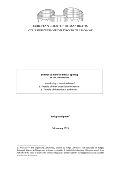 Seminar Background Paper 2015 - European Court of Human Rights
