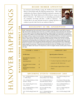 Newsletter Jan 2015 - Hanover School District #28