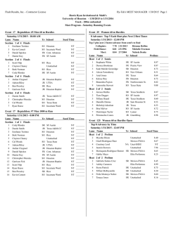 Saturday Heat Sheets - Flash Results Texas