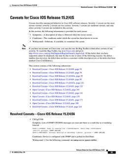 Resolved Caveats&mdash;Cisco IOS Release 15.2(4)S