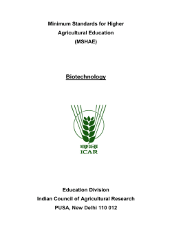 Biotechnology - Indian Council of Agricultural Research