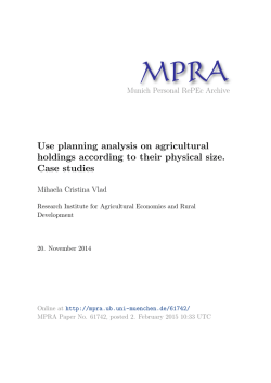 Use planning analysis on agricultural holdings according to their