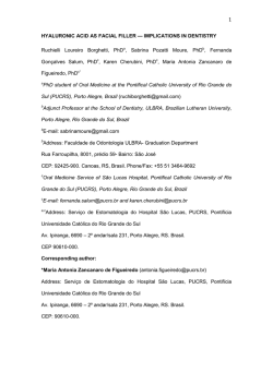 HYALURONIC ACID AS FACIAL FILLER &mdash; IMPLICATIONS IN