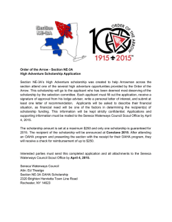 Order of the Arrow Section NE3A High Adventure Scholarship