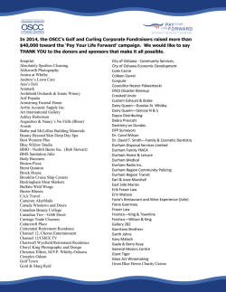 Thank you - Oshawa Senior Citizens Centres