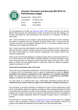 Counter-Terrorism and Security Bill 2014-15