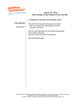 March 29, 2015 Palm Sunday of the Passion of the Lord (B)