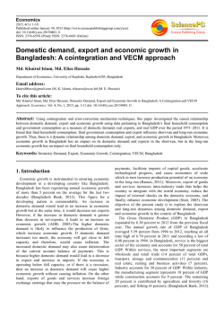 Domestic demand, export and economic growth in Bangladesh: A