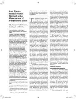 Leaf Spectral Reflectance for Nondestructive