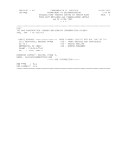 Prequalified List - Virginia Department of Transportation