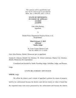 Gale Allen Rachuy, Appellant, vs. Duluth Police