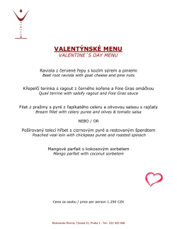VALENT&Yacute;NSK&Eacute; MENU