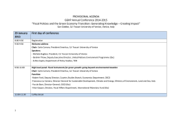 PROVISIONAL AGENDA GGKP Annual Conference 2014-2015