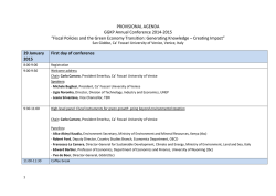PROVISIONAL AGENDA GGKP Annual Conference 2014-2015