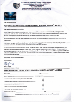 O2 Arena performance 28th Jan 2015