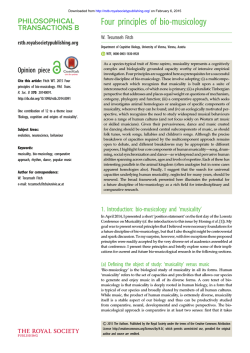 Four principles of bio-musicology - Philosophical Transactions of the