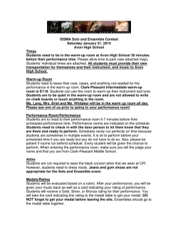 ISSMA Solo and Ensemble Contest Saturday January 31, 2015