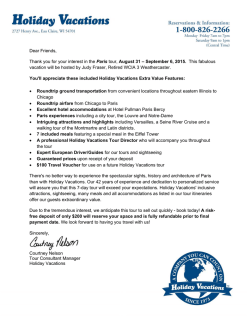 View Brochure - Holiday Vacations