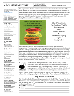 Jan. 30, 2015 Communicator - First United Methodist Church