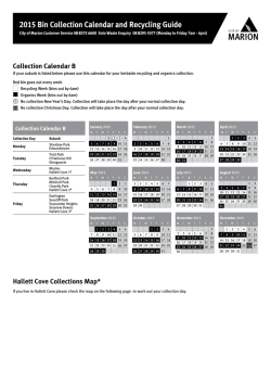 2015 Bin Collection Calendar B CDV