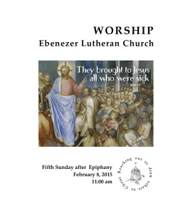 Weekly Bulletin - Ebenezer Lutheran Church