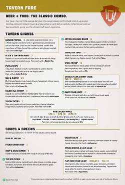 tavern fare - World of Beer