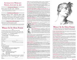 What Is In Our Food: What Is In Our Food