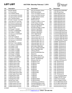 LOT LIST - Bulward Auctions