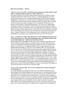 Depression and Nutrition ~ Abstracts