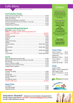 Cafe Menu