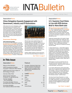 In This Issue - International Trademark Association