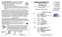 Weekly Announcements - Faith Lutheran Church