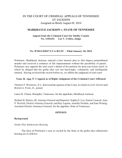 Markhayle Jackson v. State of Tennessee