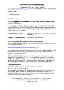 notification of development management DPD hearing