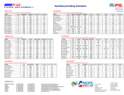 Northbound PIL+PDL Schedules