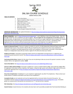 Spring 2015 Courses - School for New Learning