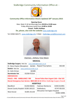Stalbridge Community Information Office at: -