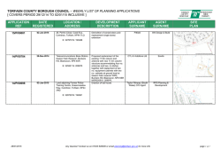 TORFAEN COUNTY BOROUGH COUNCIL &ndash; WEEKLY LIST OF