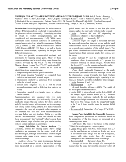 CRITERIA FOR AUTOMATED IDENTIFICATION OF STEREO IMAGE