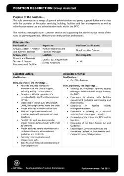 Position Description - South Australian Tourism Commission