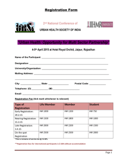 &ldquo;Urban Health: Opportunity for Multi Sector