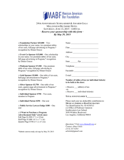 2015 sponsorship package for the 24th anniversary