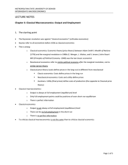 LECTURE NOTES - Punto de Vista Economico