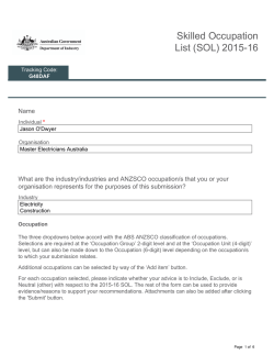 Skilled Occupation List (SOL) 2015-16